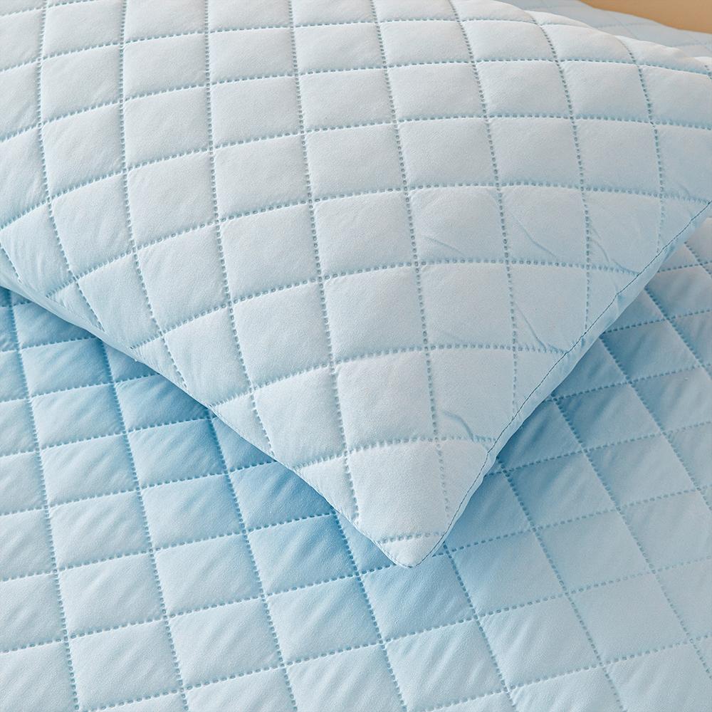 2pcs Waterproof Throw Pillowcases Envelope Soft Breathable Pillow Covers for Bed Protector 50x75cm, Grey/Blue/Green