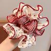 3PK Cute Scrunchies for Girls Women Dot Plaid Elastic Hairbands Bow Hair Tie Ponytail Holder Hair Rubber Bands Fabrics Headwear