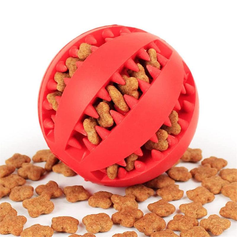 Dog Toy Ball, Interactive Rubber Balls, Puppy Chewing Toys, Pet Tooth Cleaning Ball, Cat Food Treat Feeder And