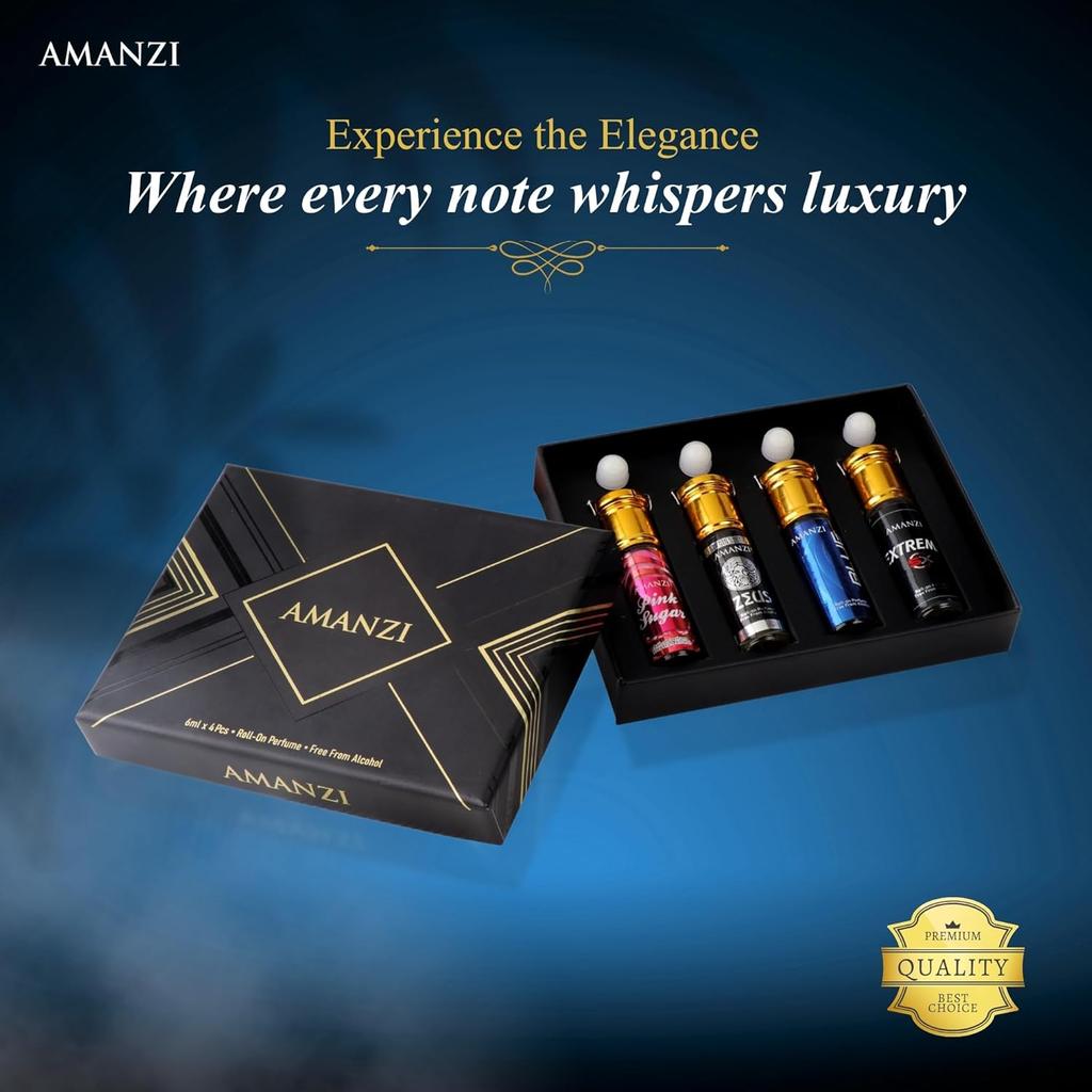 French Collection Attar Roll-On for Men & Women |Sweet, Citrus, Fresh Aquatic & Woody Aroma | Ittar Perfume | 6ml Each