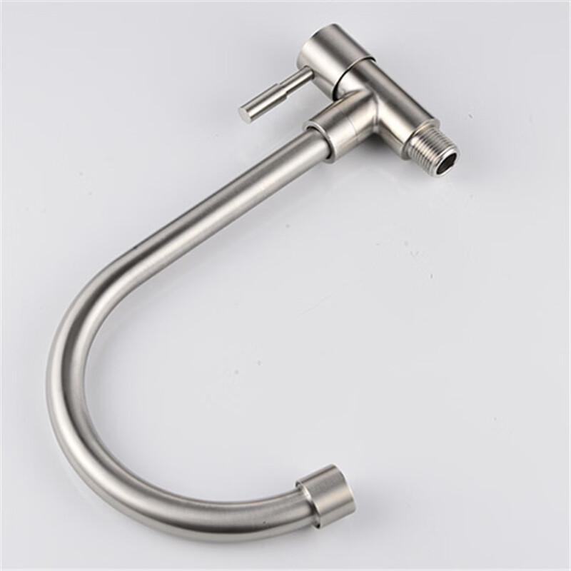 TLXT Brushed Stainless Steel Wall-Mounted Single Cold Faucet