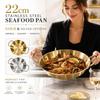 Double Handles Paella Pan 22cm Seafood Rice Pot Metal Serving Plate Dish  Kitchen Use