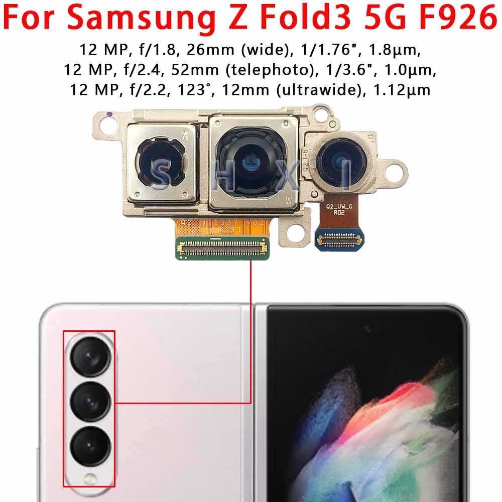 Rear Back Camera For Samsung Galaxy Z Fold Fold2 Fold3 Fold4 Fold5 5G Camera Module Backside View Replacement Spare Parts