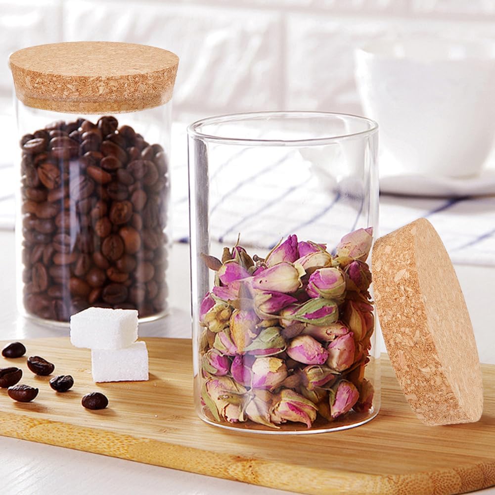 1-4 Stück Große Korkdeckel für Gläser Korkflaschenstopfen Konische Korkstopfen Naturweichholzkorken Ersatzkorken für Einmachgläser