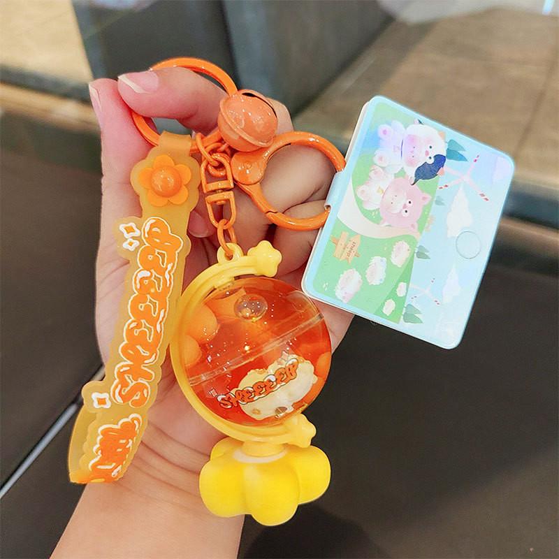 Charming Pvc Yellow Hooded Sheep Keychain Perfect Cartoon Gift And Accessory