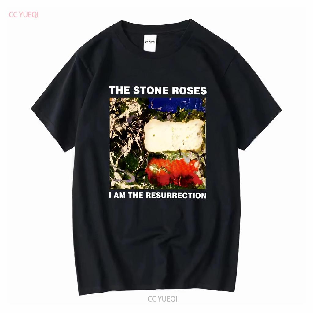 Koszulkę The Stone Roses Czarna HT50745 z długim lub krótkim rękawem vintage Prana Lekko męska Wszechstronna moda uliczna