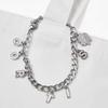 Cortis K-Pop Silver Letter Pendant Bracelet Chain, Dainty Alphabet Charm Jewelry Gift for Women Girls