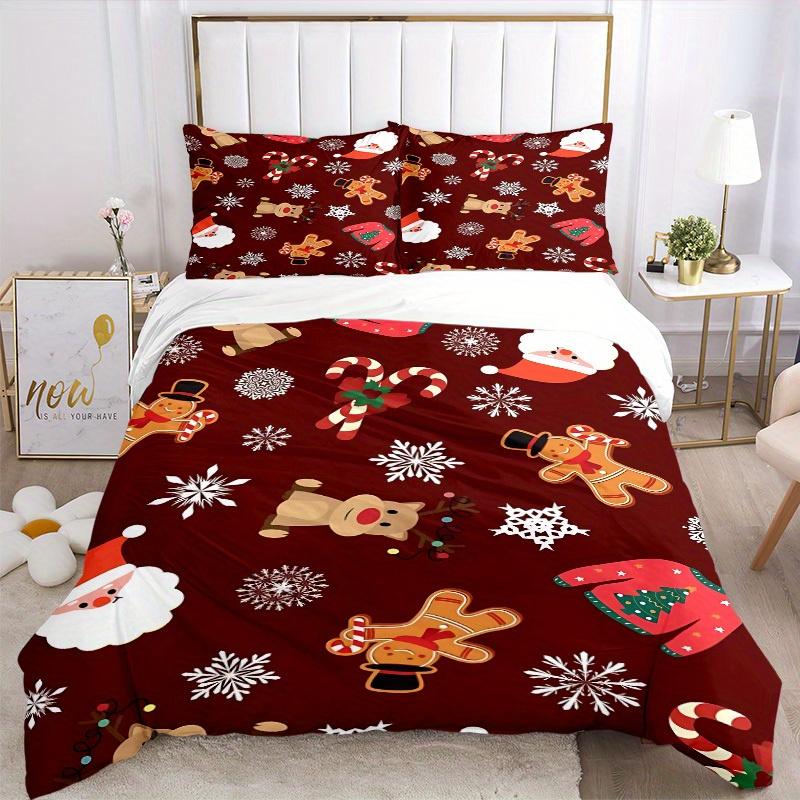 3pcs Christmas Bedding Set, Suitable for Bedroom Decoration, (Includes 1 Duvet Cover And 2 Pillowcases, Quilt Not Included) Yy250822162