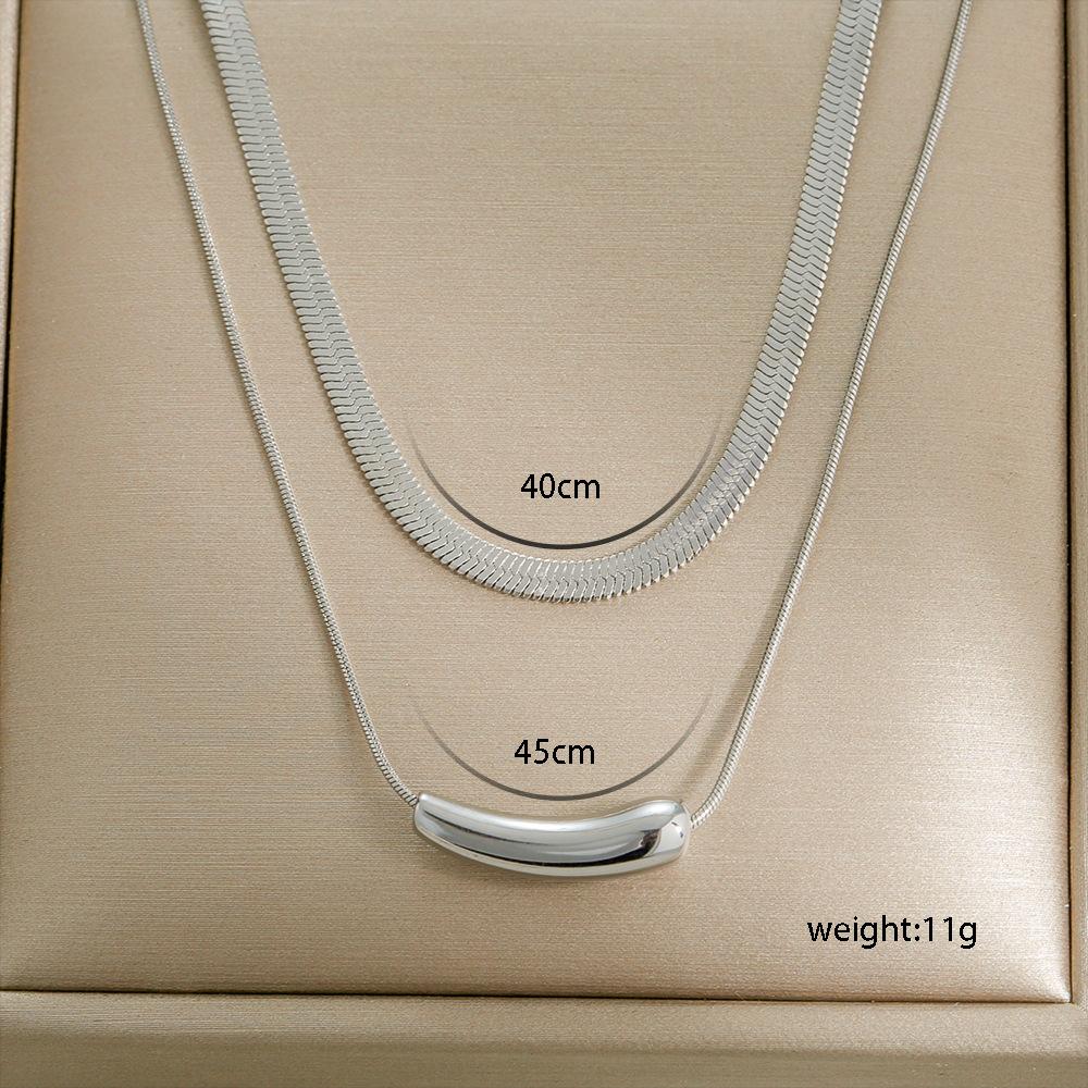 Custom 304 Stainless Steel 18K Gold Plated PVD Doble Collarbone Necklace Waterproof Heart Butterfly Pendant Women