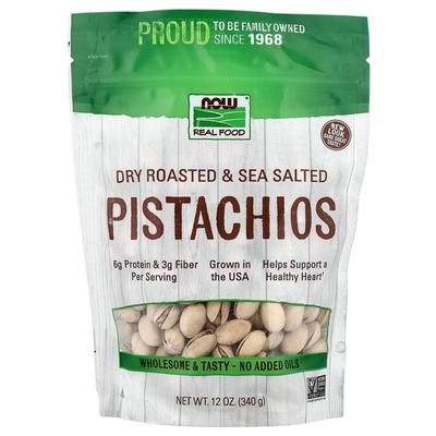 NOW Foods Real Food Dry Roasted & Sea Salt Pistachios 340g (12oz)