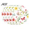 Vintage Floral Pattern Place Mats 4Pcs Nordic Wooden Coasters, Heat Resistant Drink Mats, Non Table Settings Slip Protector for Mugs Cups, Round
