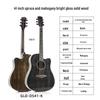 41-inch Spruce Top Acoustic Guitar - Bright Finish, Beginner Friendly, Wooden Design