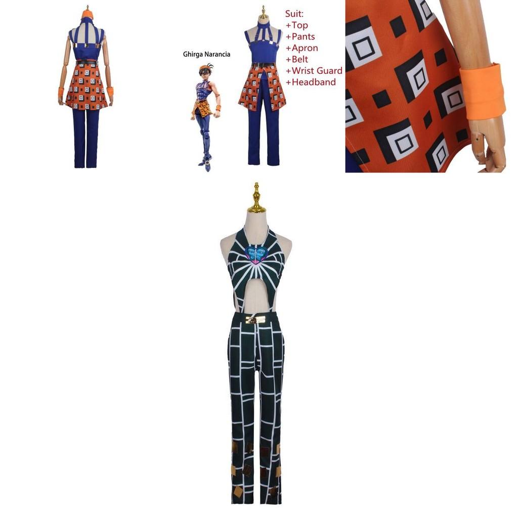 Traje de Cosplay Jojo's Bizarre Adventure Elástico Respirável Alta Qualidade Para Halloween Comic Con Role Play