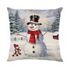 New Home Nap Sofa Pillow Case Backrest Christmas Snowman Print Pillow Cushion