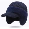Unisex Winter Hat Plush Fur Lined Warm Earflap Cap Stylish Soft Beanie Hat Outdoor Thick Ski Sports Knitted Hat