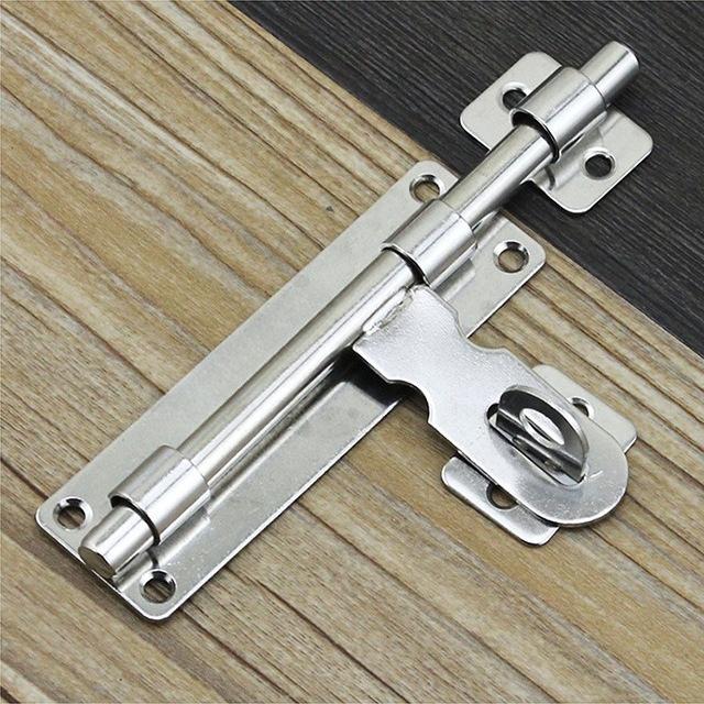 4.8 Inch Hardware Door Lock Stainless Steel Barrel Bolt Latch Padlock Clasp Set Brushed For Locking Door Window Drawer Cupboard