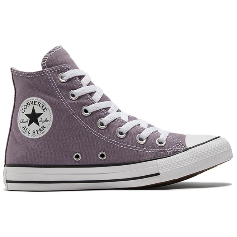 Converse Chuck Taylor All Star Comfortable and Versatile High Top Canvas Shoes Unisex Gray Purple