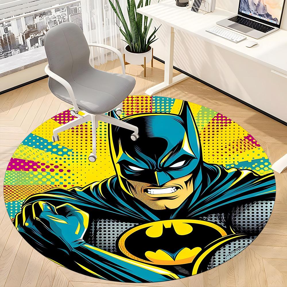 1pc Batman, Superhero Chair Carpet for Office Non-Slip, Indoor Non-Slip Washable Carpet, Non-Shedding Mat For Office yy251030010