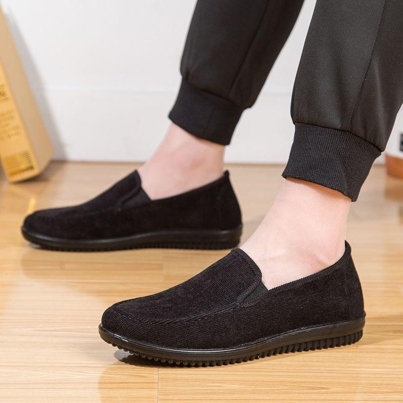 

Old Beichun summer canvas men s shoes breathable and deodorant one-pedal lazy shoes trendy shoes casual velvet shoes 38 чёрный