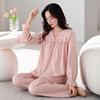 Pajamas Women'S Pure Cotton Long-Sleeved Pullover Sweet Lace Loungewear Can Be Worn Outside Casual Suit