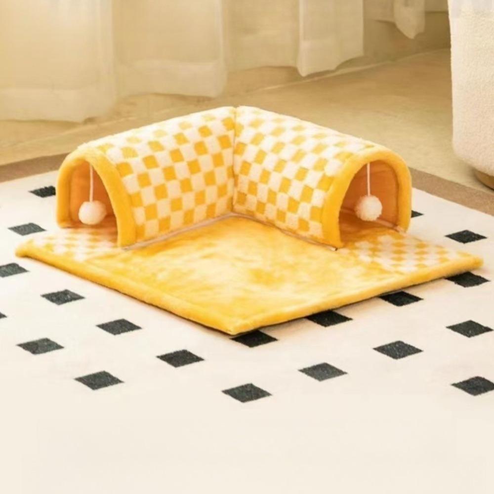 Cat Nest Tunnel Maze Digging Hole Cat Dog Bed Warm for Autumn Winter Suitable All Seasons Removable Washable Pet Winter Blanket
