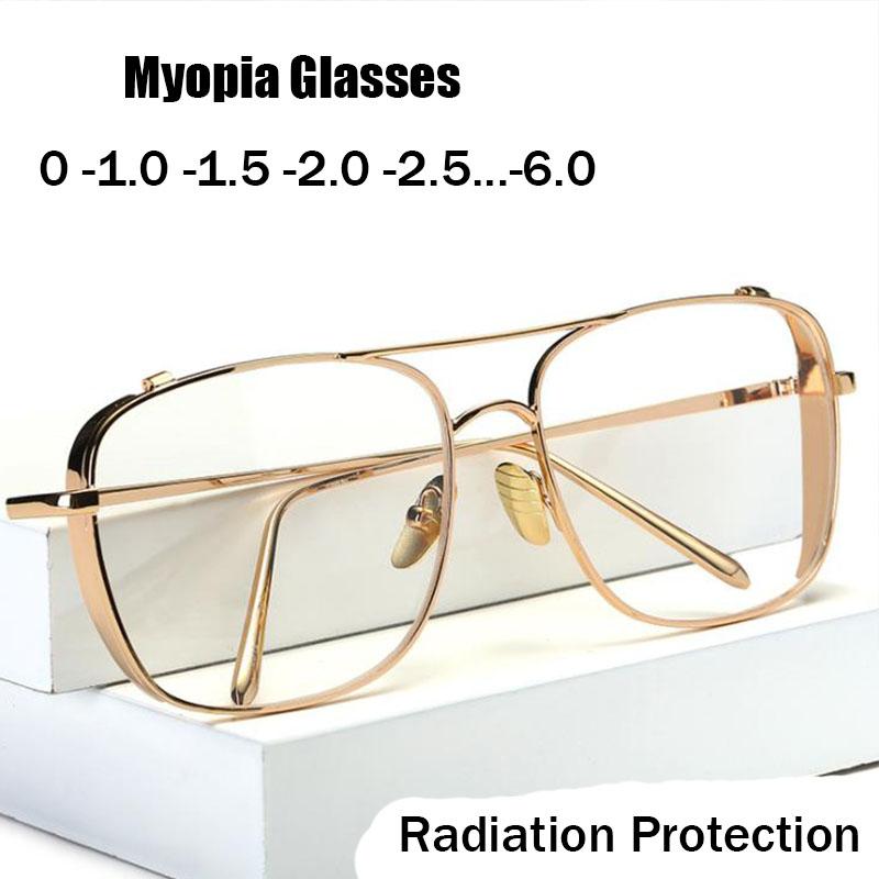 Hombre Anti Blue Light Clear Men's Corrective Glasses Myopia Diopters 0 to -6.0 Luxury Designer Computer Glasses