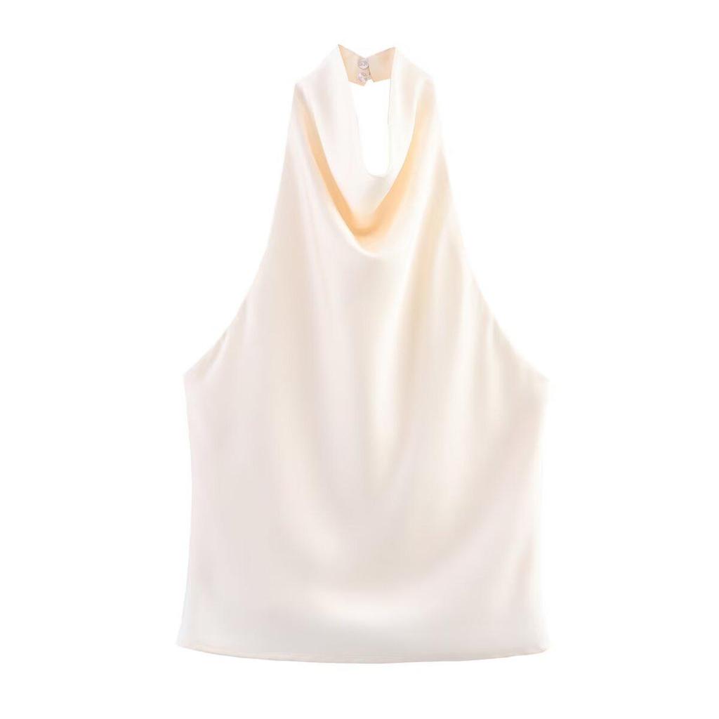 European & American Women's Satin Halter Top - Trendy INS Influencer Style