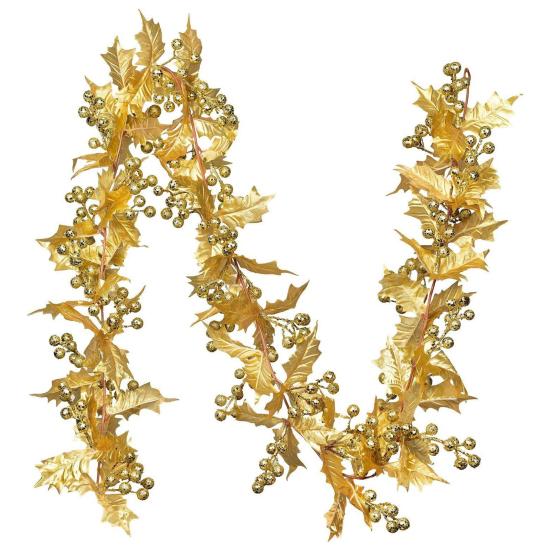 Vánoční třpytivé listy hůl Slavnostní přívěsek v simulovaném designu Okrasné Ekologický Zlatý Stříbrný Dekor Ratan