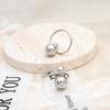Fashion Smooth Ball Stainless Steel Rings for Women Temperament Adjustable Open Metal Ring Female Men Jewelry Party Gifts