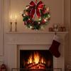 With LED Light and Bow Christmas Garland Xmas Hanging Ornaments  Window