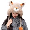 Furry Ears Plush Winter Hat for Women Girl Warm Comfortable Unisex Earflap Cap for Skiing Camping Daily Outdoor Use