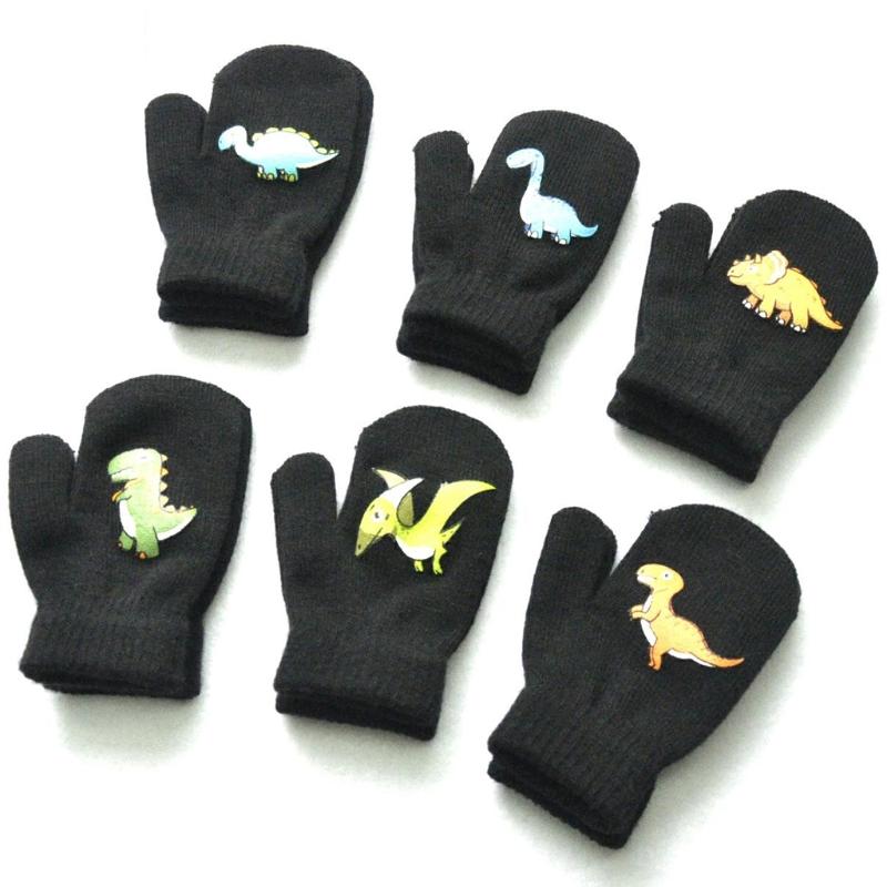 Outdoor Riding Warm Mittens Soft Elastic Knitted Full Finger Glove for Girls Boys Candy Color Cute Gloves
