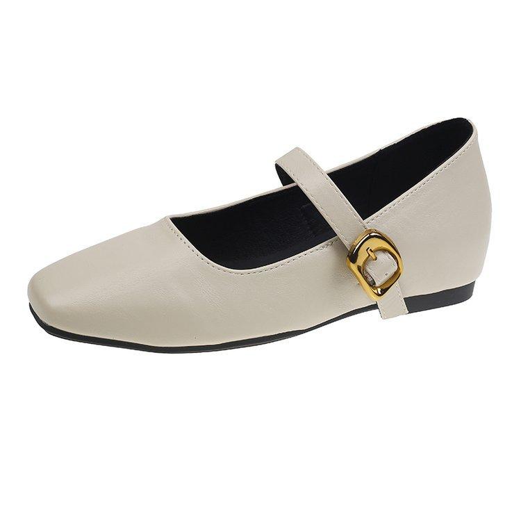 Hot Selling French Retro Silver Square Head Thick Heel Light Mouth Single Shoes Women's 2025 New Autumn Mary Jane Leather Shoes