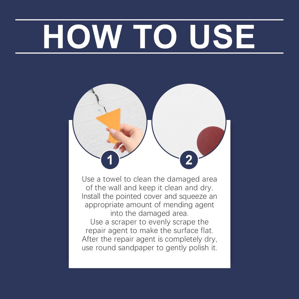 Drywall Kit, Wall Plastering And Scraper, Adhesive Wall Surface Hole Filling For Quick Covering Of Stains And Cracks