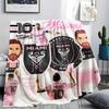1PC Messi Patterned Flannel Blanket Suitable For All Seasons for Home Decor Warmth and Comfort Gifts Holiday Present