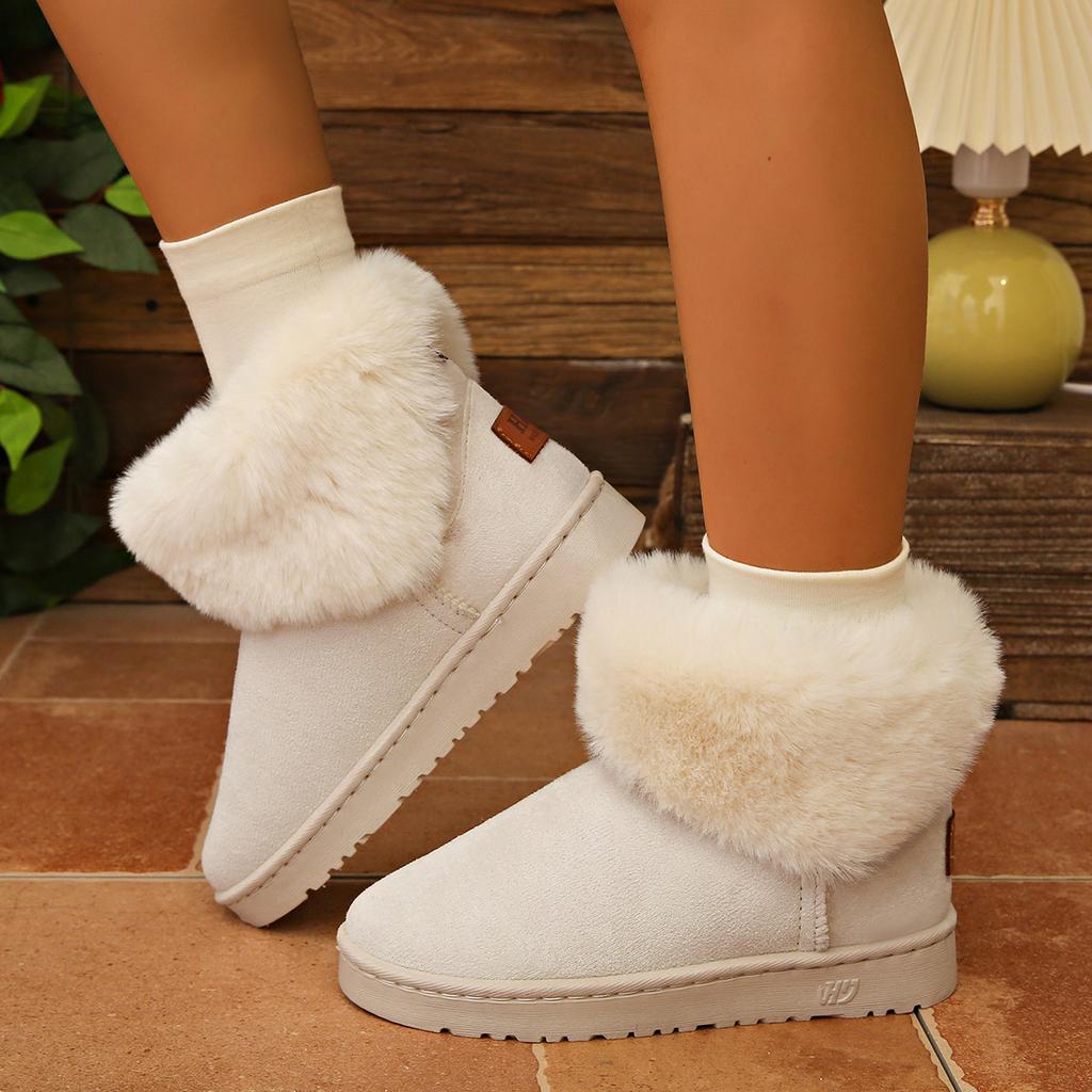 Autumn and winter love parent-child model, white, cold-resistant, velvet, cold-proof snow boots for women