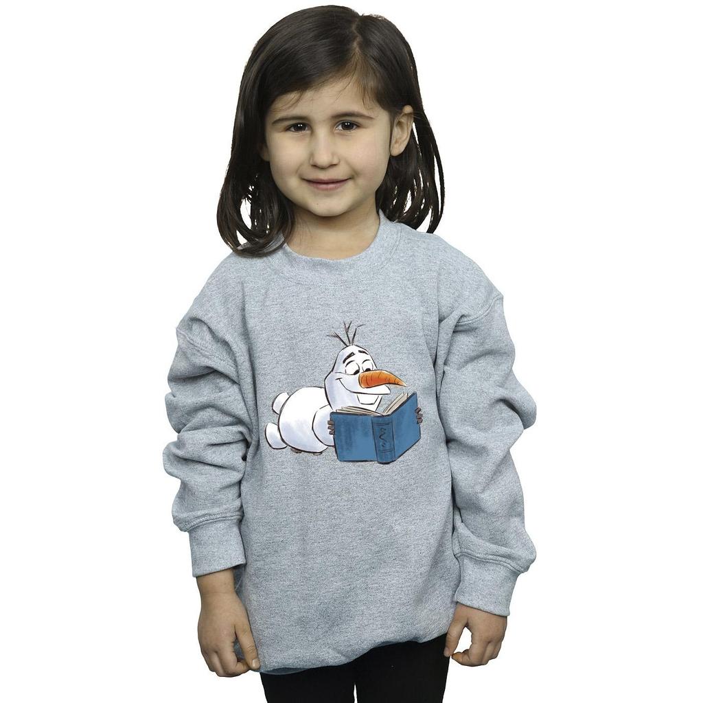 Disney Mädchen-Sweatshirt „Frozen Olaf Reading“.