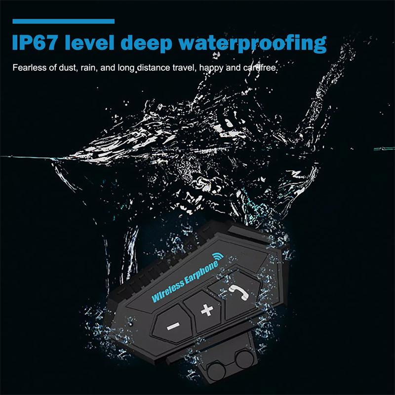 Zestaw słuchawkowy Bluetooth do kasku motocyklowego, bezprzewodowy zestaw głośnomówiący, stereofoniczny, wodoodporny, z głośnikiem do odtwarzania muzyki