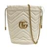 [Usato] Borsa a secchiello trapuntata GG Marmont con logo dorato, color block, coulisse e catena - Buono #CIIKN1