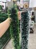 Encrypted Dark Green & White Snowflake Tinsel Christmas Garland Ribbon