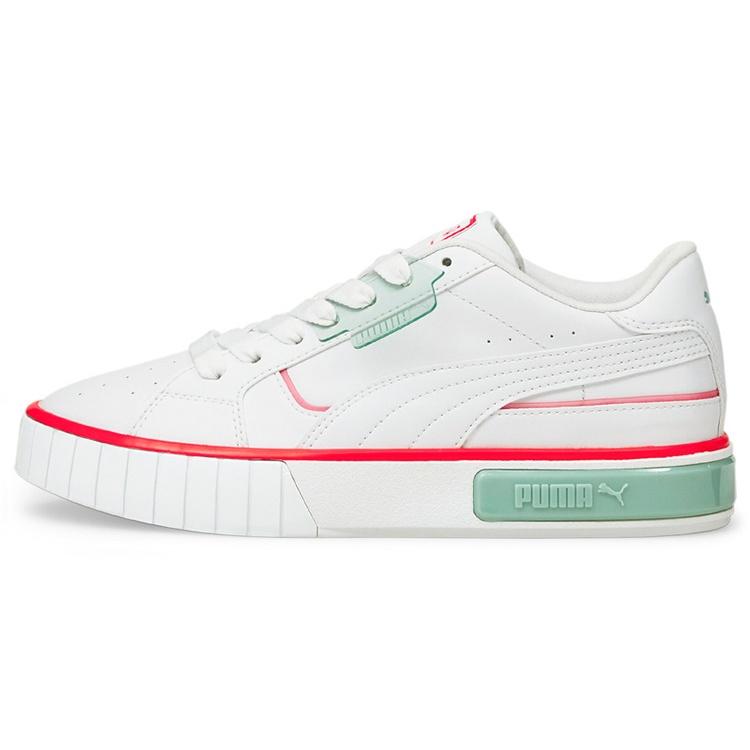 (WMNS) PUMA Cali Star Lights Platform Shoes White/Green/Orange Women s 381609-01 EU 37