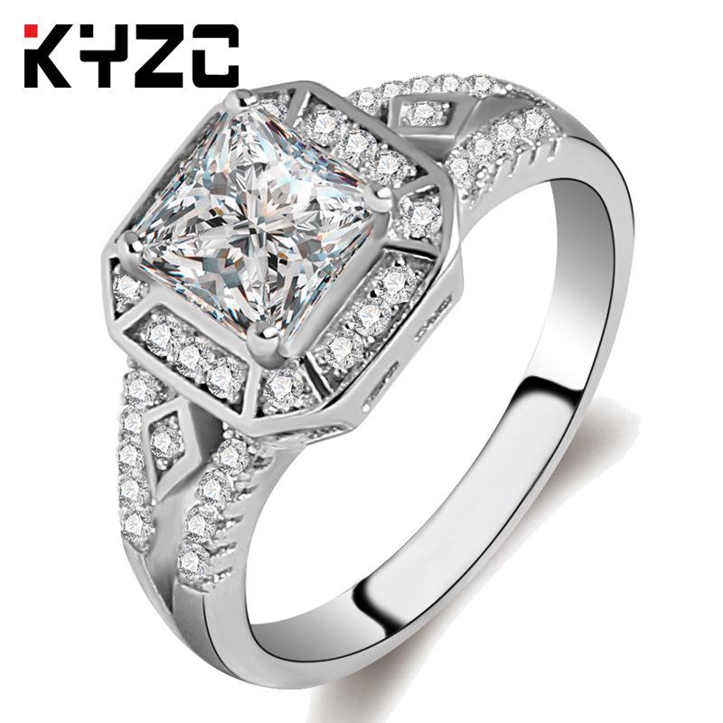 2017 Jewelry-Style Micro-Set Ring Princess Square Diamond Ring Women S Party Gift no. 8