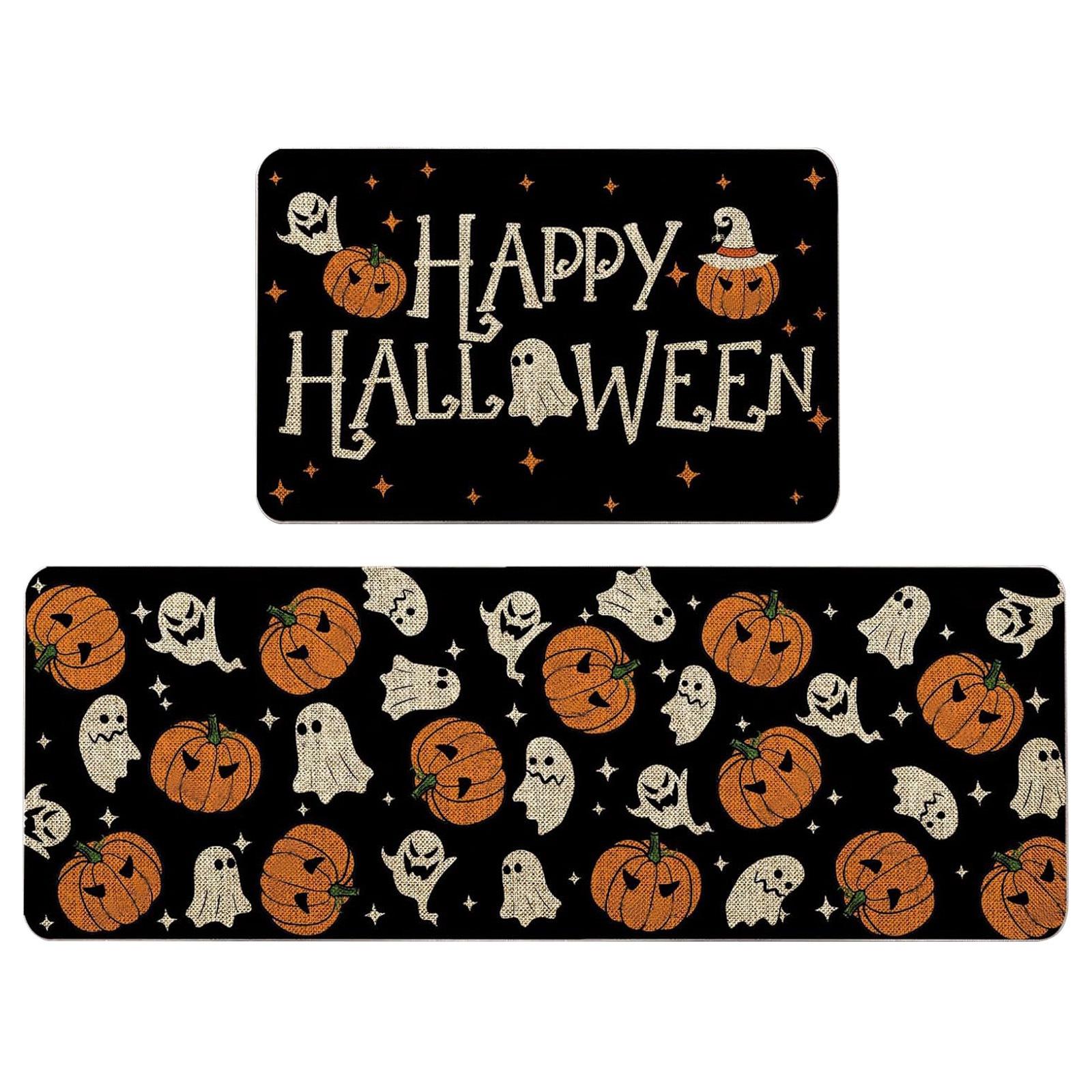 

Хэллоуин Призраки И Ужасы Точечный Кухонный Коврик Набор из 2 Штук, Забавные Кухонные Коврики, Подходят для Домашнего Использования S чёрный