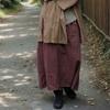 Women Vintage Skirts Solid Color Patchwork Elastic Waist Loose Spring Soft Women Skirts
