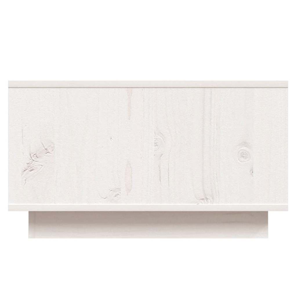 Vidaxl Stolik Kawowy, Biały, 55X56X32 Cm, Lite Drewno Sosnowe