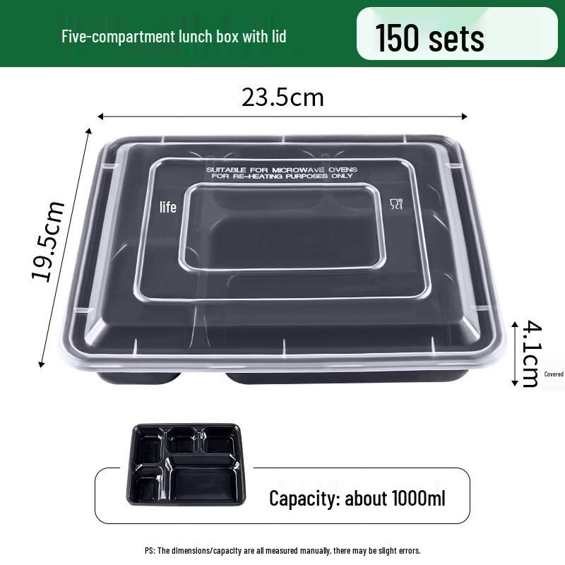 Disposable Compartmentalized Bento Meal Box