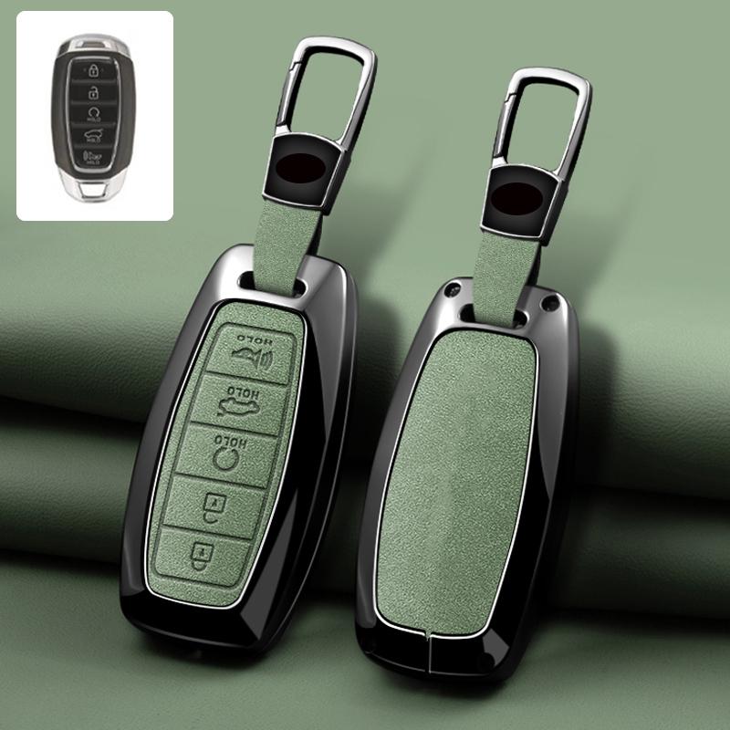 3/4/5 Button Zinc Alloy Leather Car Key Cover For Modern I30 Ix35 Kona Encino Solaris Azera Grandeur Ig Accent Santa Fe Palisade
