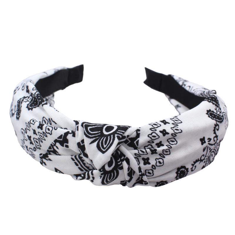 Vintage Floral Pleated Knotted Headband for Women