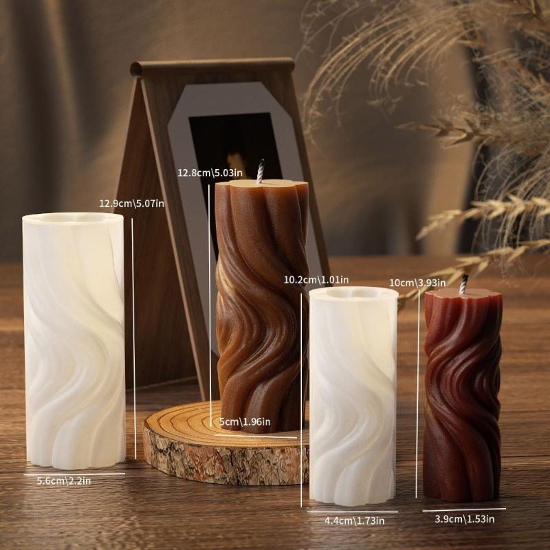 Multipurpose Sturdy Silicone Ripple Candle Holder Mould Set Portable for Resin Plaster Craft Supplies Assorted Sizes