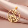 LIKGREAT 5pcs/lot Wholesale Lotus Charm for DIY Bracelet Necklace Stainless Steel Jewelry Handmade Boho Gift for Jewelry Making